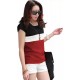 Round Neck White, Black & Red Tee Shirt - Women