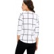 Round Neck Checkered White Black T Shirt - Girl