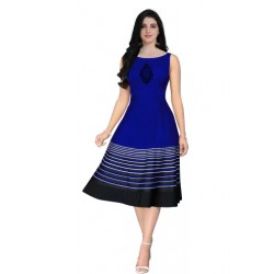 Fit and Flare Blue, Black, White Dress - Girl