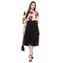 Fit and Flare Peach, Black Dress - Women