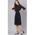 Fit and Flare Black Dress - Women