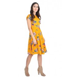 Fit and Flare Yellow Dress With Mask - Girl