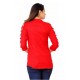 Casual Cutout Solid Red Top -Women