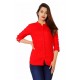 Casual Cutout Solid Red Top -Women