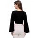 Party Bell Sleeves Solid Black Top - Girl