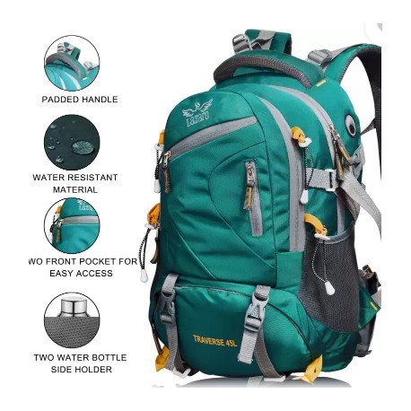3six5 large laptop backpack travel bag -green