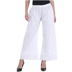 RiverHill Relaxed  White Cotton Blend Trousers- Women