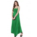 Solid Cotton Rayon Straight Gown - Green