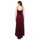 Solid Cotton Rayon Straight Gown - Maroon