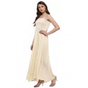 Solid Cotton Rayon Straight Gown - Beige