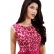 Embroidered Poly Silk  Anarkali Gown - Pink