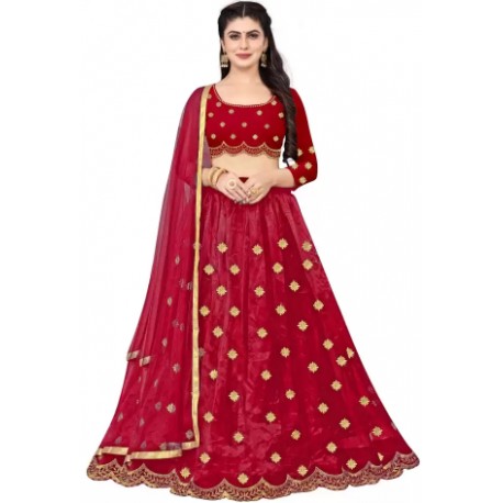 Embroidered Lehenga Choli - Red