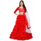 Women Embroidered  Lehenga Choli - Red, White