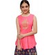 Fashion Dream Peplum Style Printed Lehenga Choli - Pink