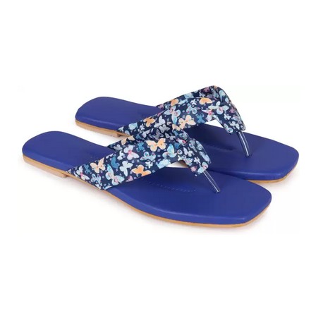 Women Blue Flats Sandal