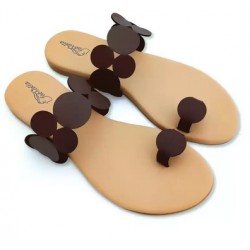 Women Brown Beige Flats Sandal