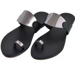 Women Silver Flats Sandal