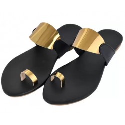 Women Gold Flats Sandal