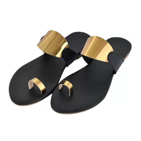 Women Gold Flats Sandal