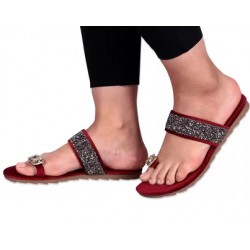 SAYERA Women Red Flats Sandal