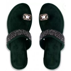 SAYERA Women Green Flats Sandal