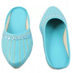 Women Blue Flats Sandal
