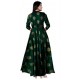 Printed Rayon Gown Kurta  (Green)
