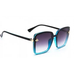 UV Protection Butterfly Sunglasses (65) - Women, Black, Blue