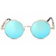 Mirrored, UV Protection Round Sunglasses (Free Size) - Blue