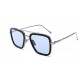 UV Protection, Gradient Rectangular Sunglasses - Blue