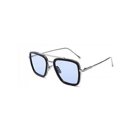 UV Protection, Gradient Rectangular Sunglasses - Blue