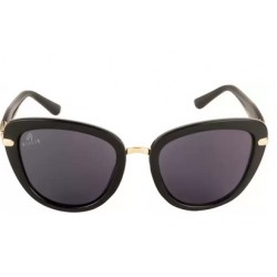 UV Protection Rectangular, Cat-eye Sunglasses (58) -  Women, Black