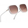 UV Protection Over-sized, Retro Square Sunglasses (64)  - Brown, Clear