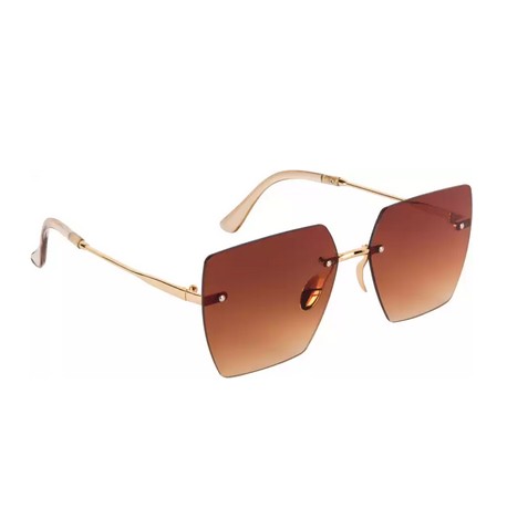 UV Protection, Gradient Butterfly, Retro Square Sunglasses (58) - Brown
