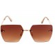 UV Protection, Gradient Butterfly, Retro Square Sunglasses (58) - Brown