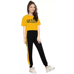 Printed Women Track Suit - Yellow