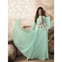 Pure Georgette Stitched Gown  (Light Blue)