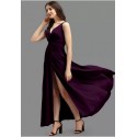 Crepe Blend Stitched Flared/A-line Gown  (Purple)