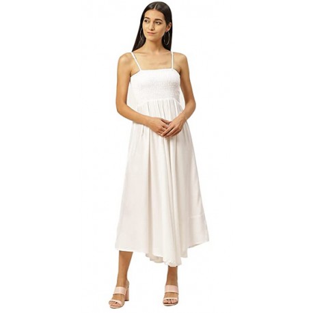 Women Rayon A-Line Western Gown - Beige