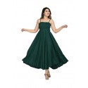 Women Rayon A-Line Western Gown - BOTTAL GREEN