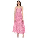 Women's Cotton Printed A-Line Maxi Dress(Pink)