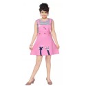 Above Knee Girl Casual Dress - Pink