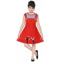 Above Knee Girl Casual Dress - RED