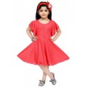 Girls Midi/Knee Length Casual Dress - Red