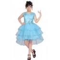 Girls Midi/Knee Length Party Dress - LIGHT BLUE