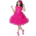 Girls Midi/Knee Length Party Dress  -Pink