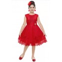 Girls Midi/Knee Length Party Dress - Red