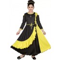 Girls Maxi/Full Length Party Dress  (Black Yellow)