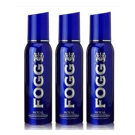 Fogg Royal blue Body Spray - For All  (360 ml, Pack of 3)