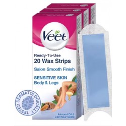 Veet Sensitive Skin Waxing Kit Strips - 60
